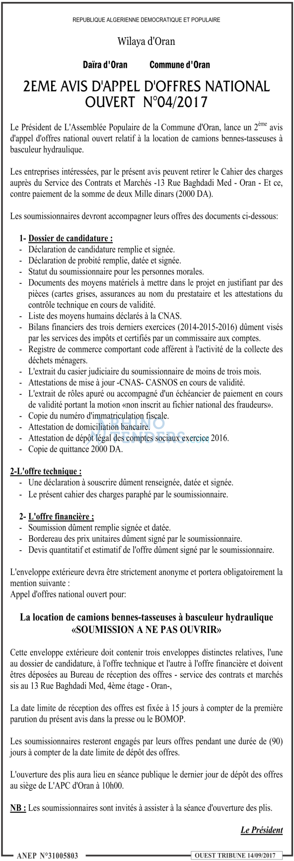 ouest TRIBUNE