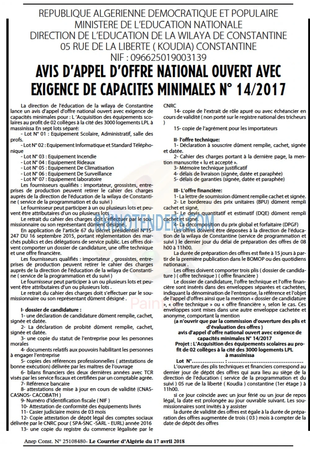 Le Courrier d'Algerie