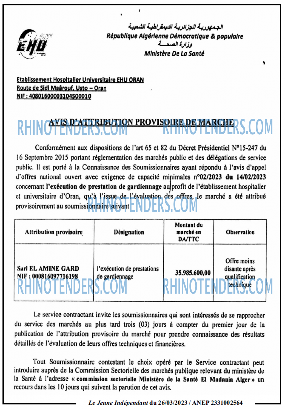 Le jeune indépendant