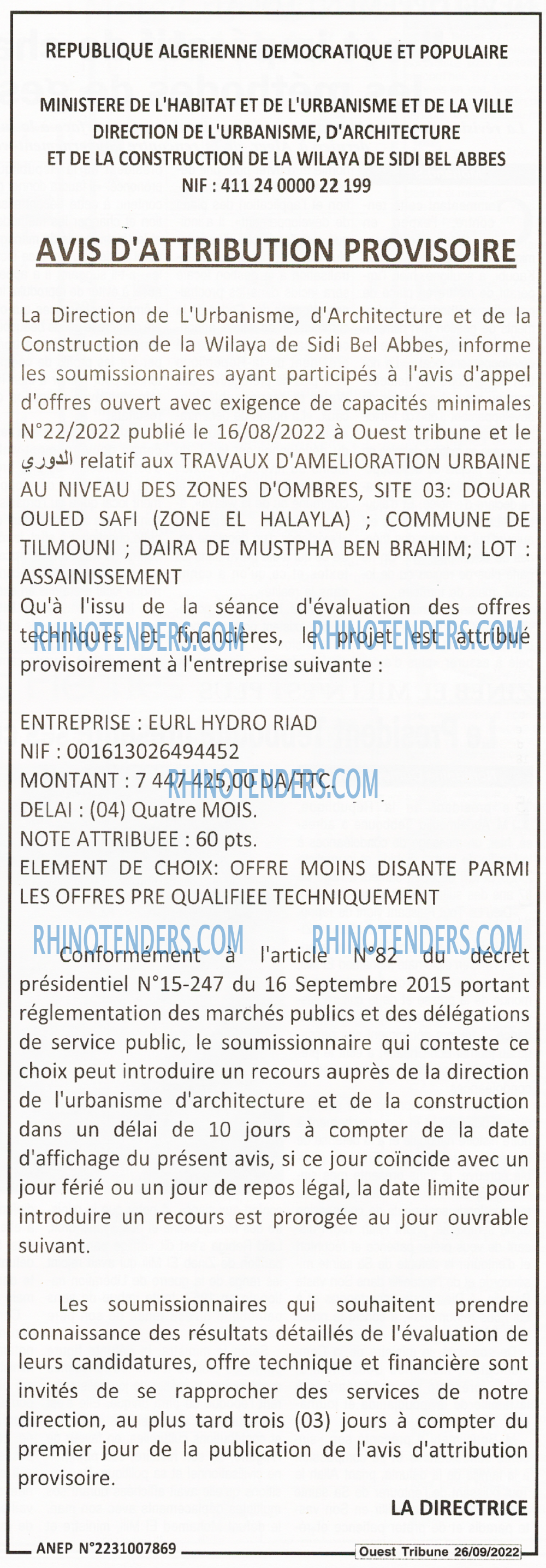 ouest TRIBUNE