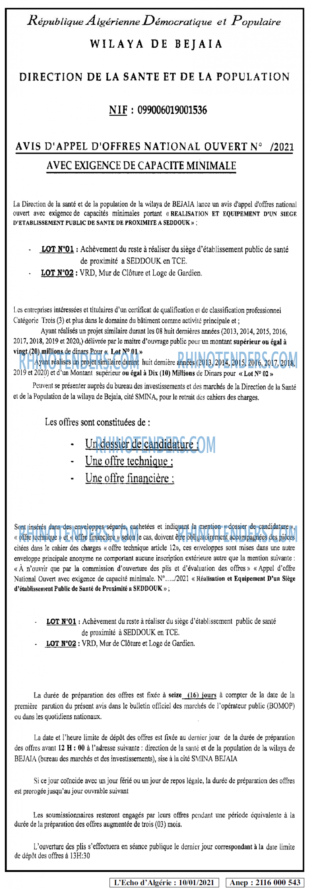 L'ECHO D'ALGERIE