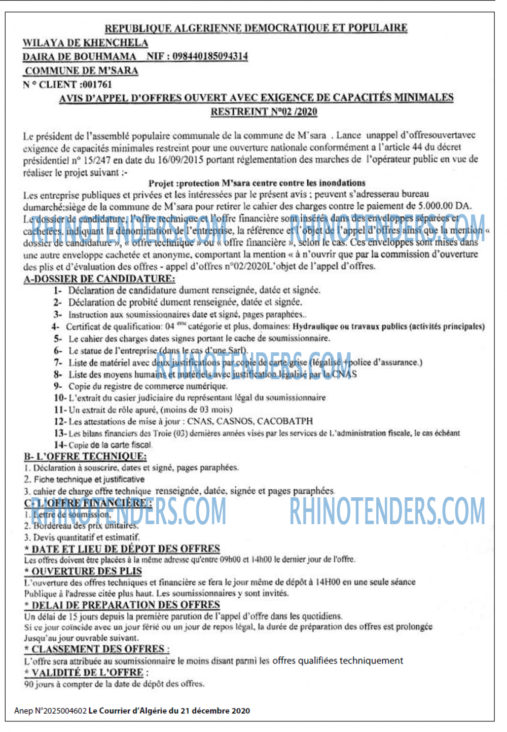Le Courrier d'Algerie