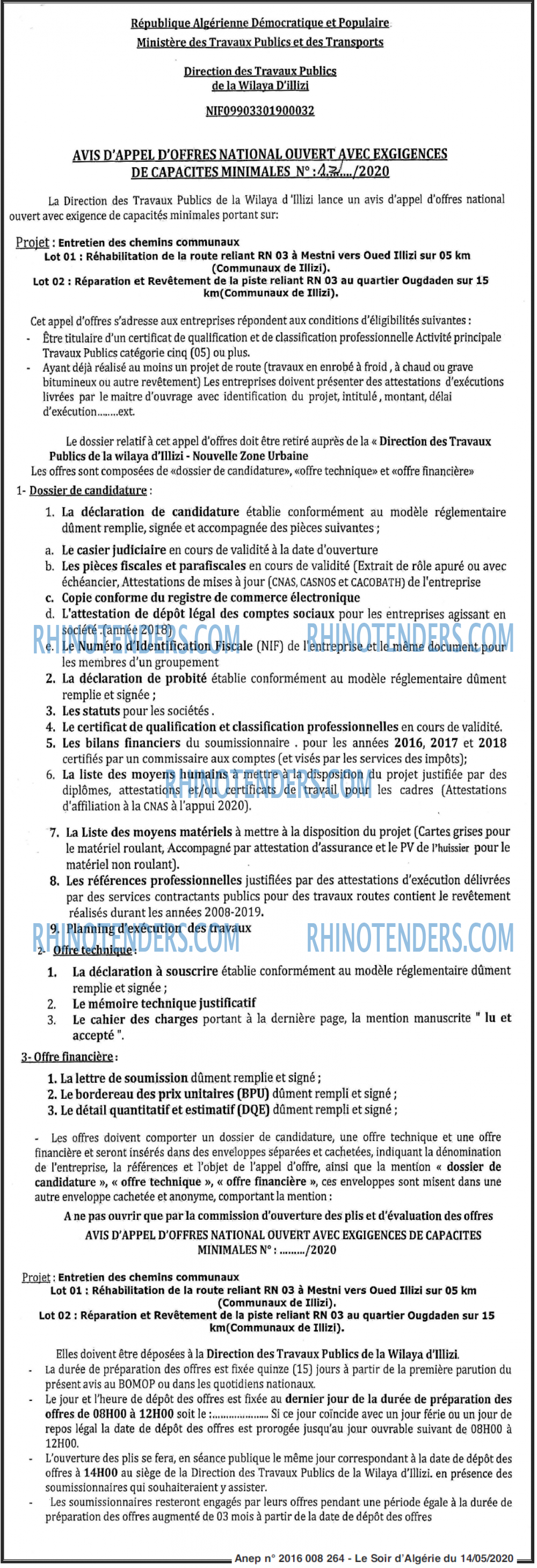 LE SOIR D'ALGERIE