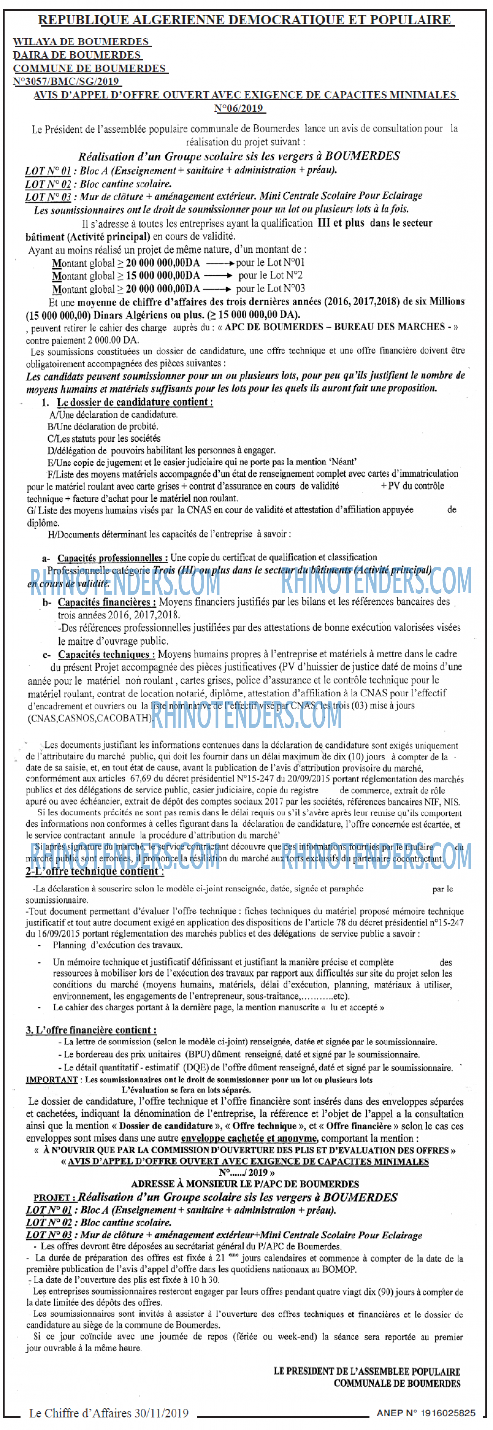 Le Chiffre d'Affaires
