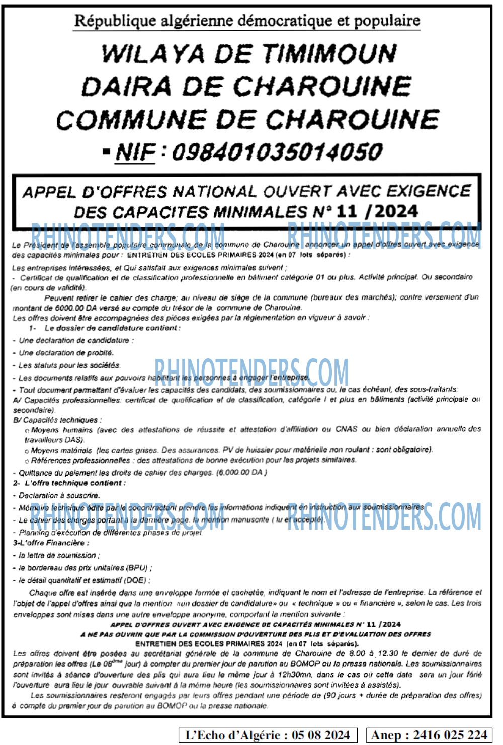 L'ECHO D'ALGERIE