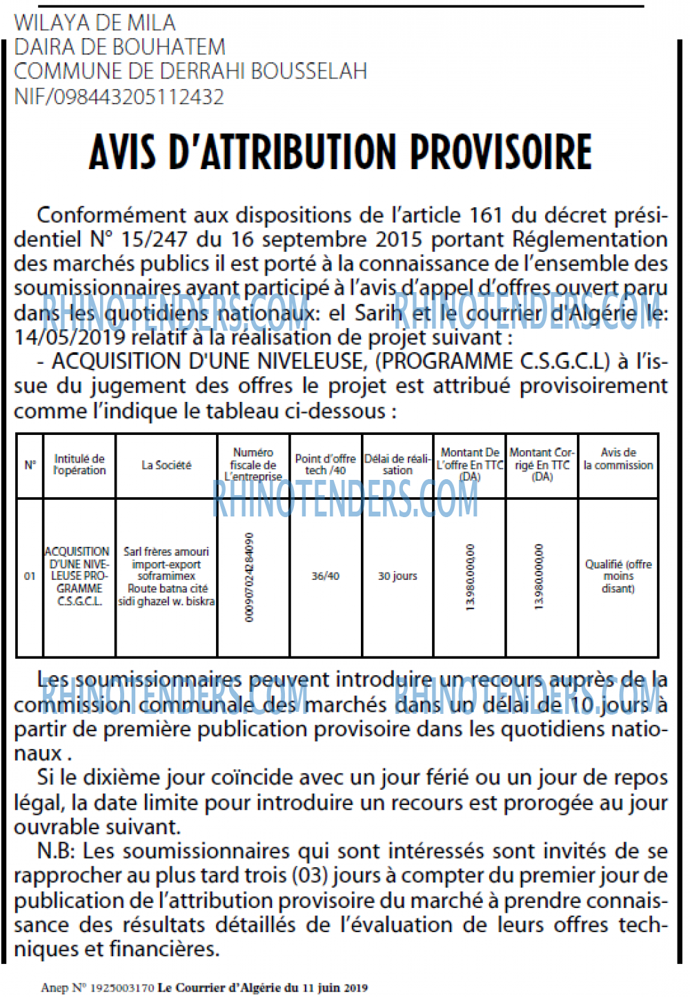 Le Courrier d'Algerie