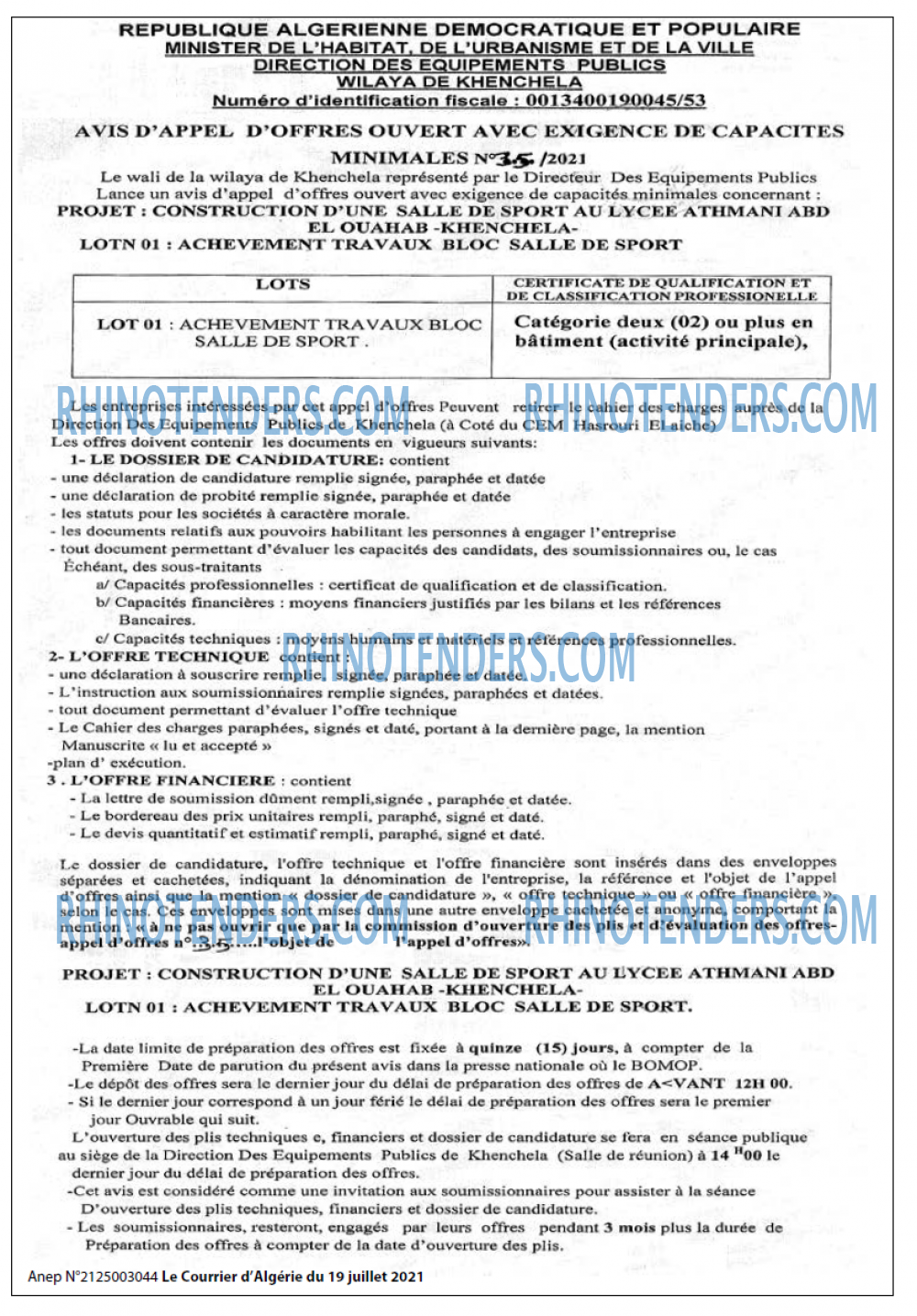 Le Courrier d'Algerie