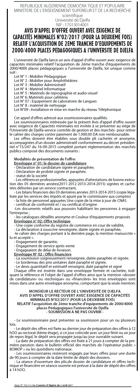 Le Courrier d'Algerie