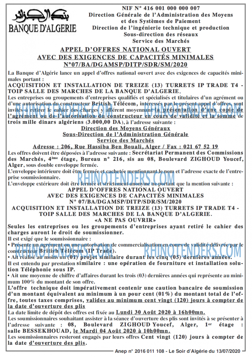LE SOIR D'ALGERIE