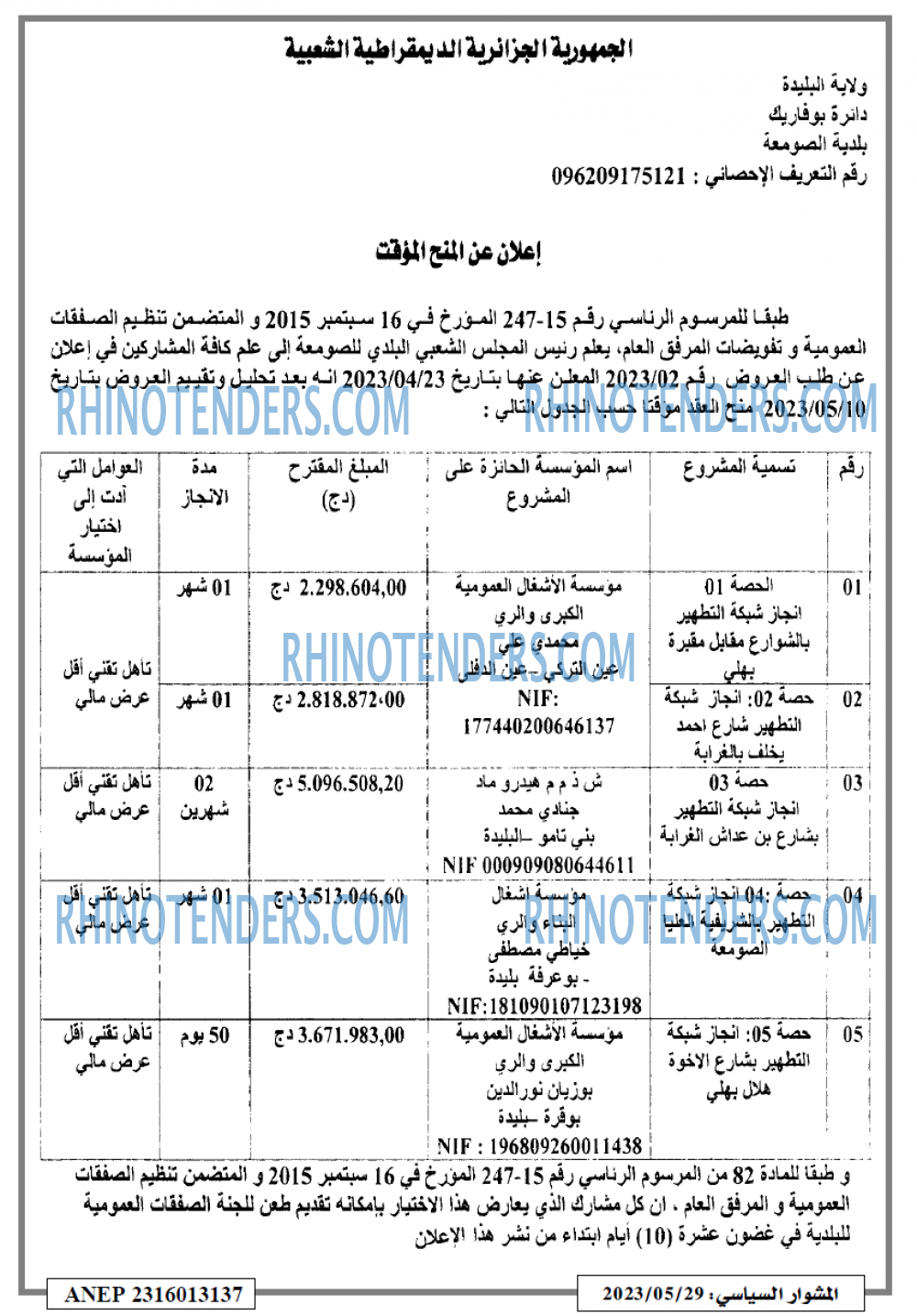 المشوار السياسي