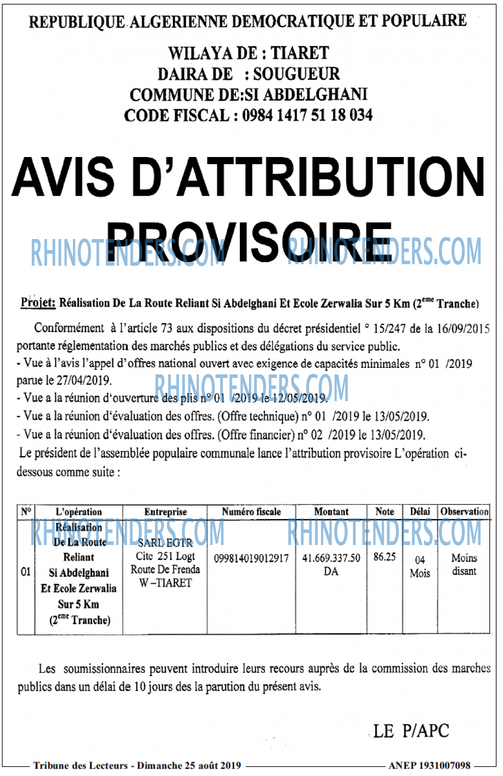 TRIBUNE DES LECTEURS