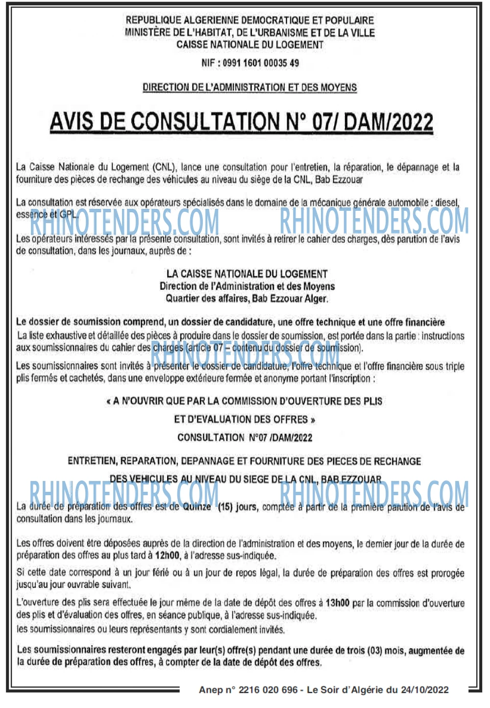 LE SOIR D'ALGERIE