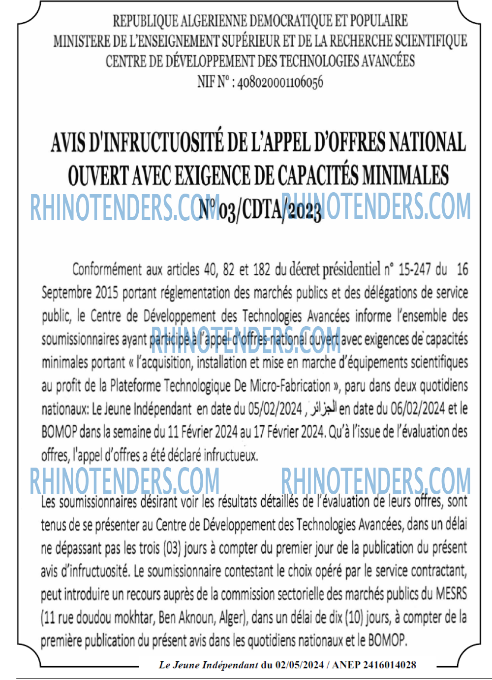 Le jeune indépendant
