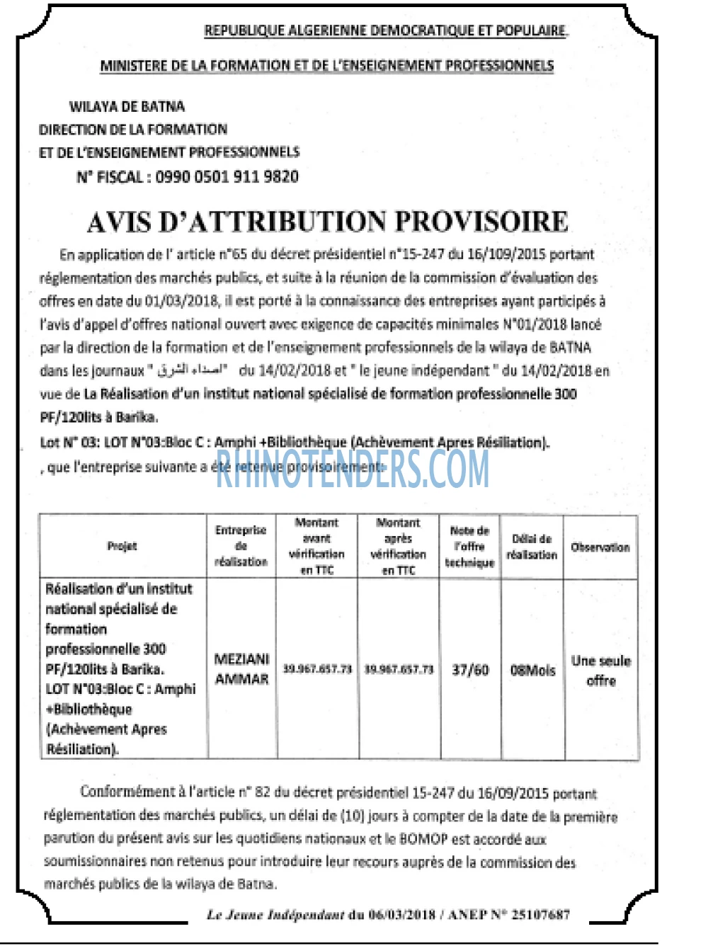 Le jeune indépendant