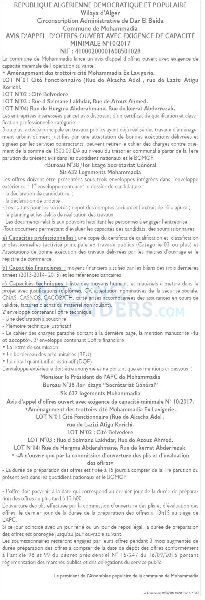 TRIBUNE DES LECTEURS