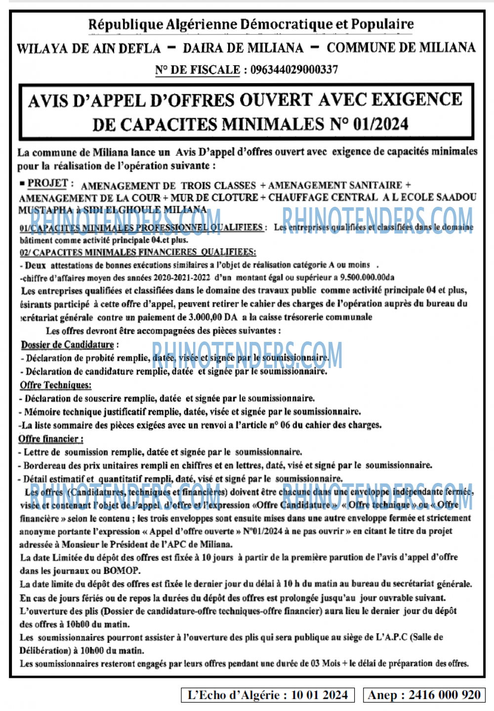 L'ECHO D'ALGERIE