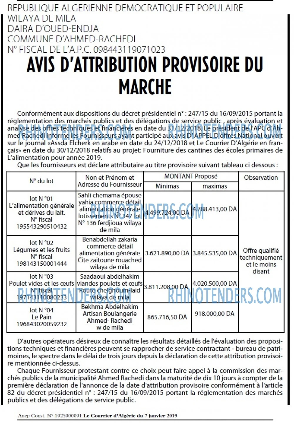 Le Courrier d'Algerie