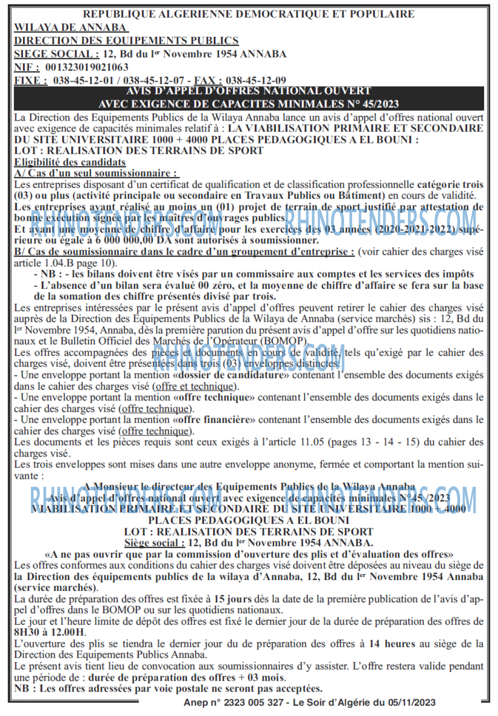 LE SOIR D'ALGERIE