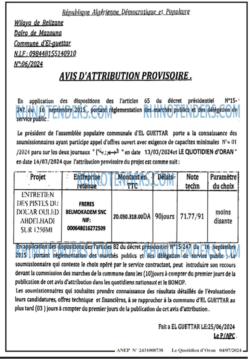 Le Quotidien d'Oran