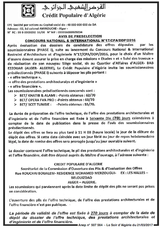 LE SOIR D'ALGERIE