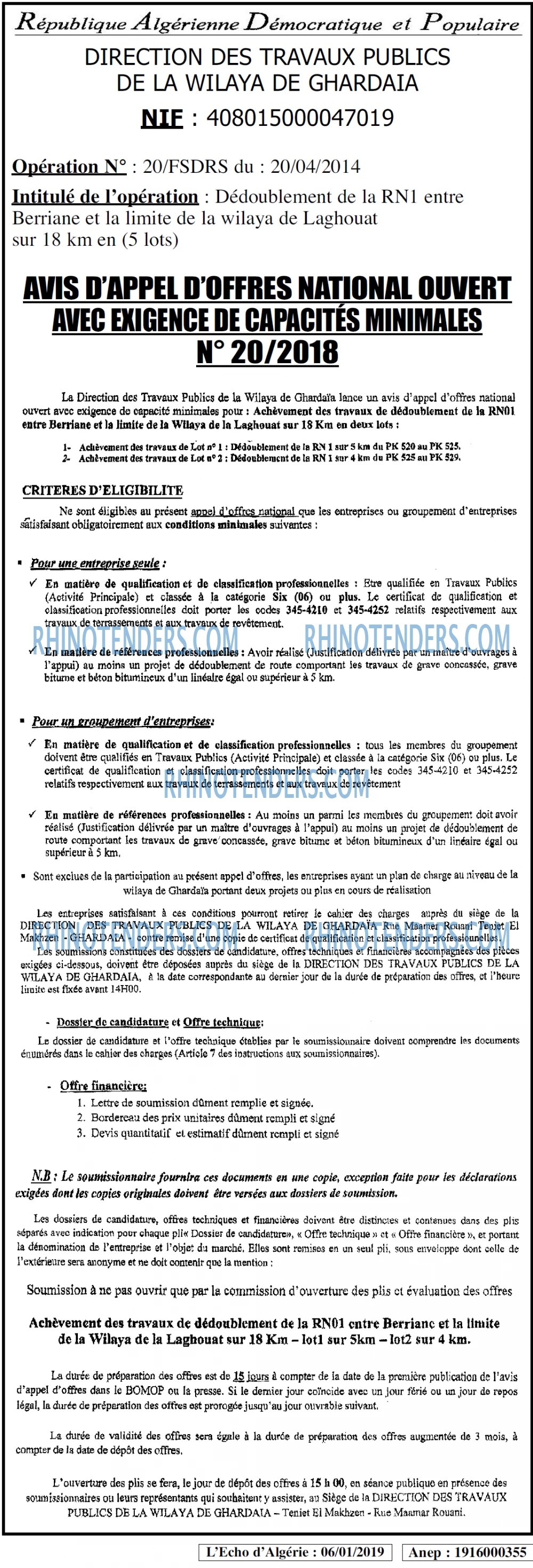 L'ECHO D'ALGERIE