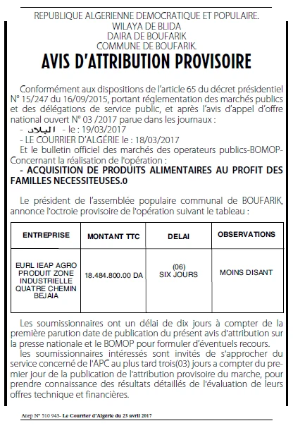 Le Courrier d'Algerie