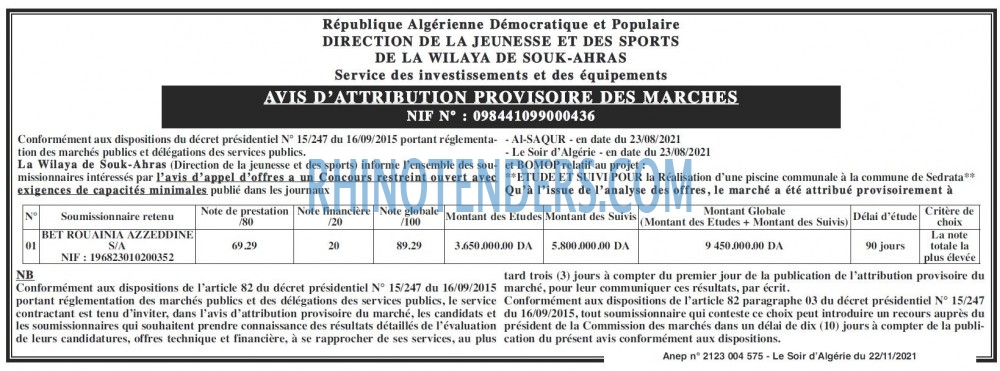 LE SOIR D'ALGERIE