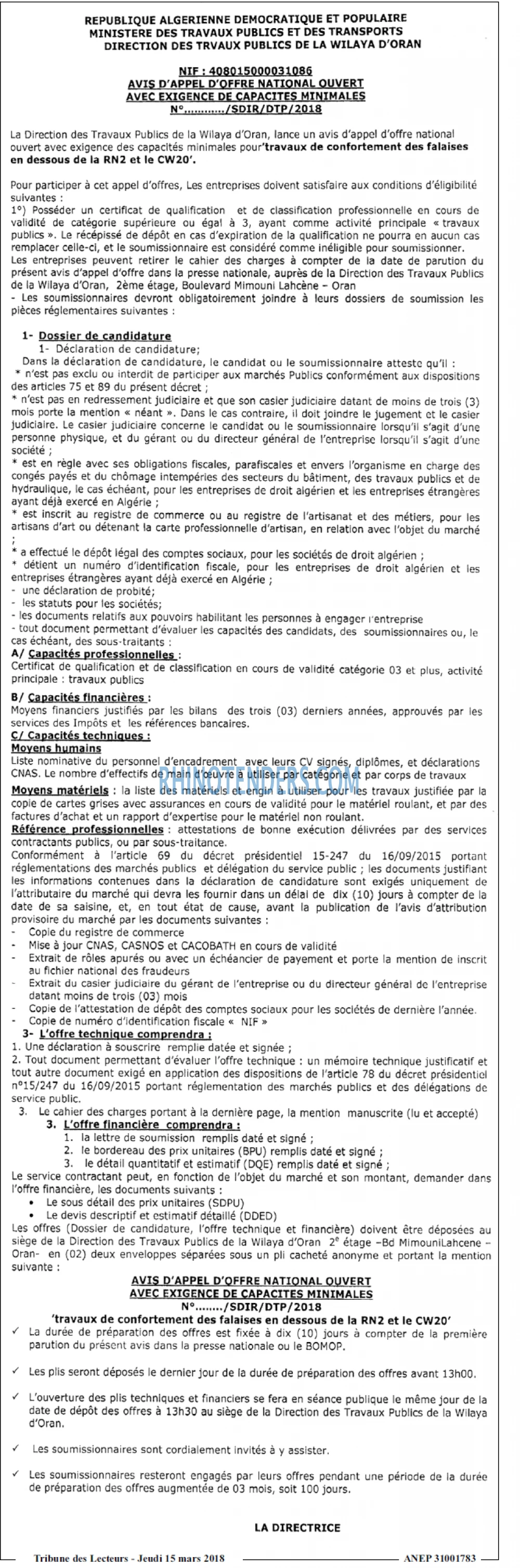 TRIBUNE DES LECTEURS