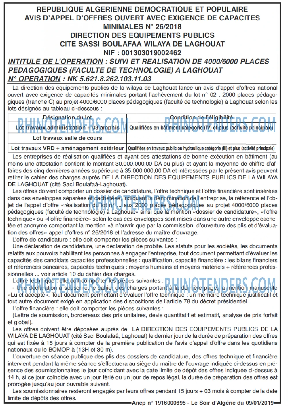 LE SOIR D'ALGERIE