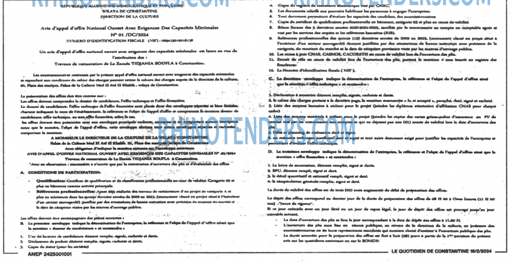 LE QUOTIDIEN DE CONSTANTINE