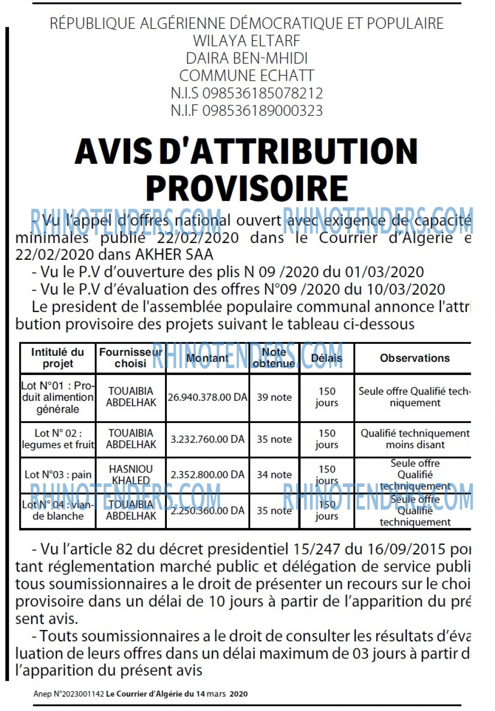 Le Courrier d'Algerie