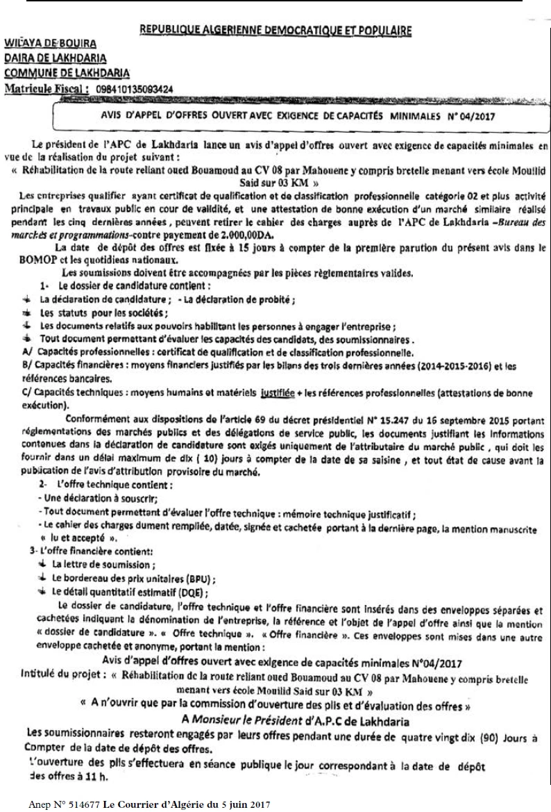 Le Courrier d'Algerie