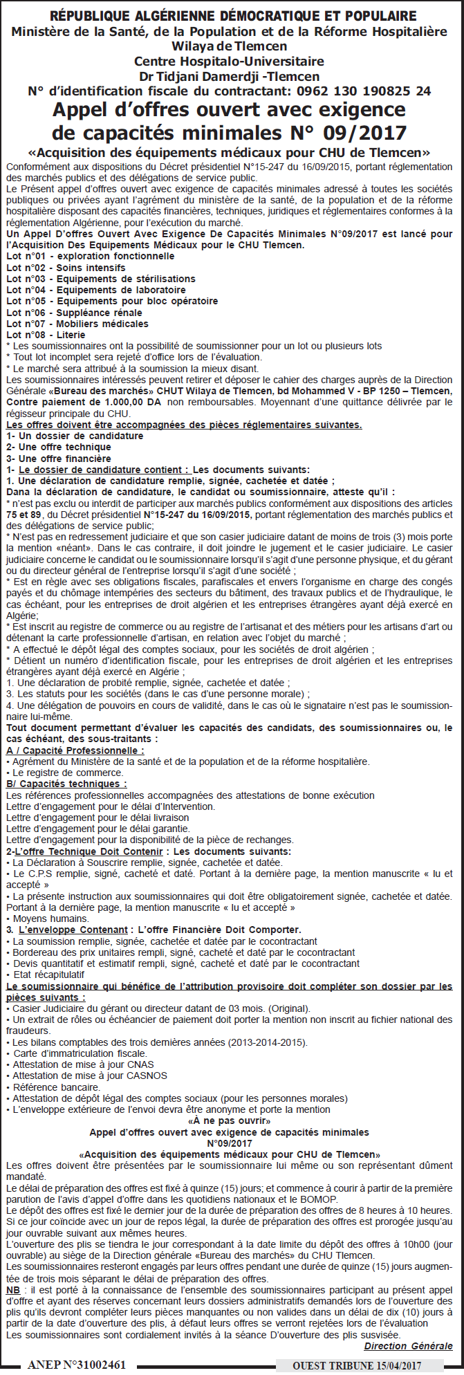 ouest TRIBUNE
