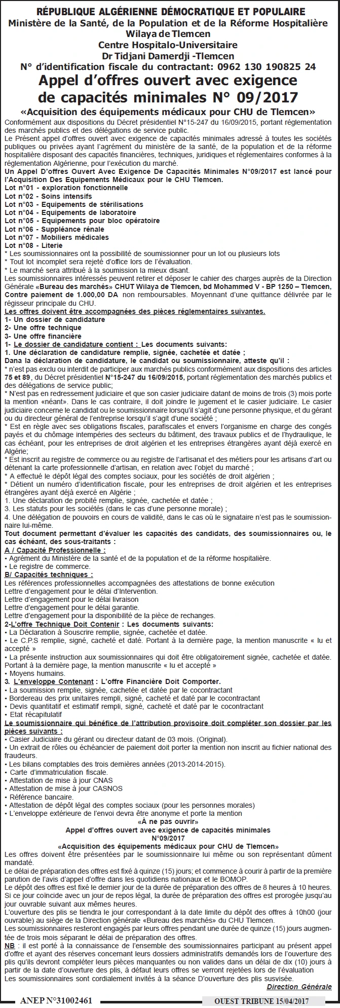 ouest TRIBUNE