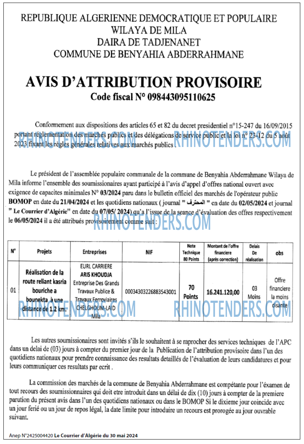 Le Courrier d'Algerie