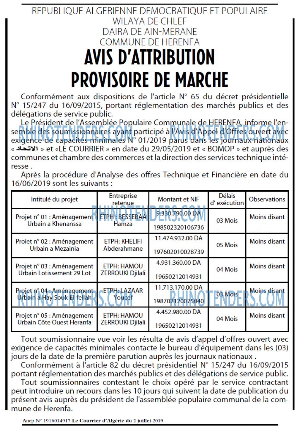 Le Courrier d'Algerie