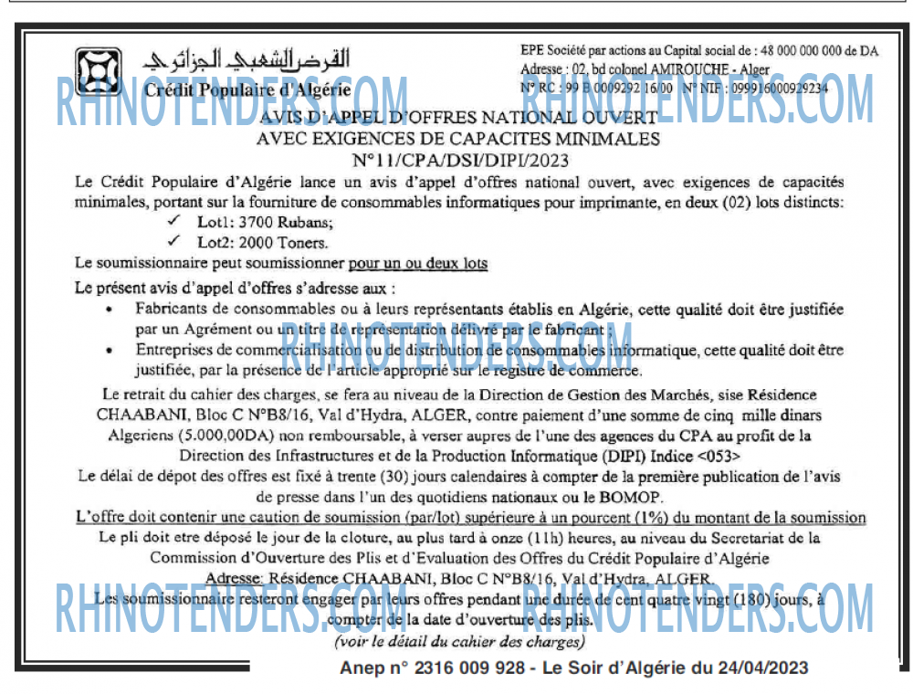 LE SOIR D'ALGERIE