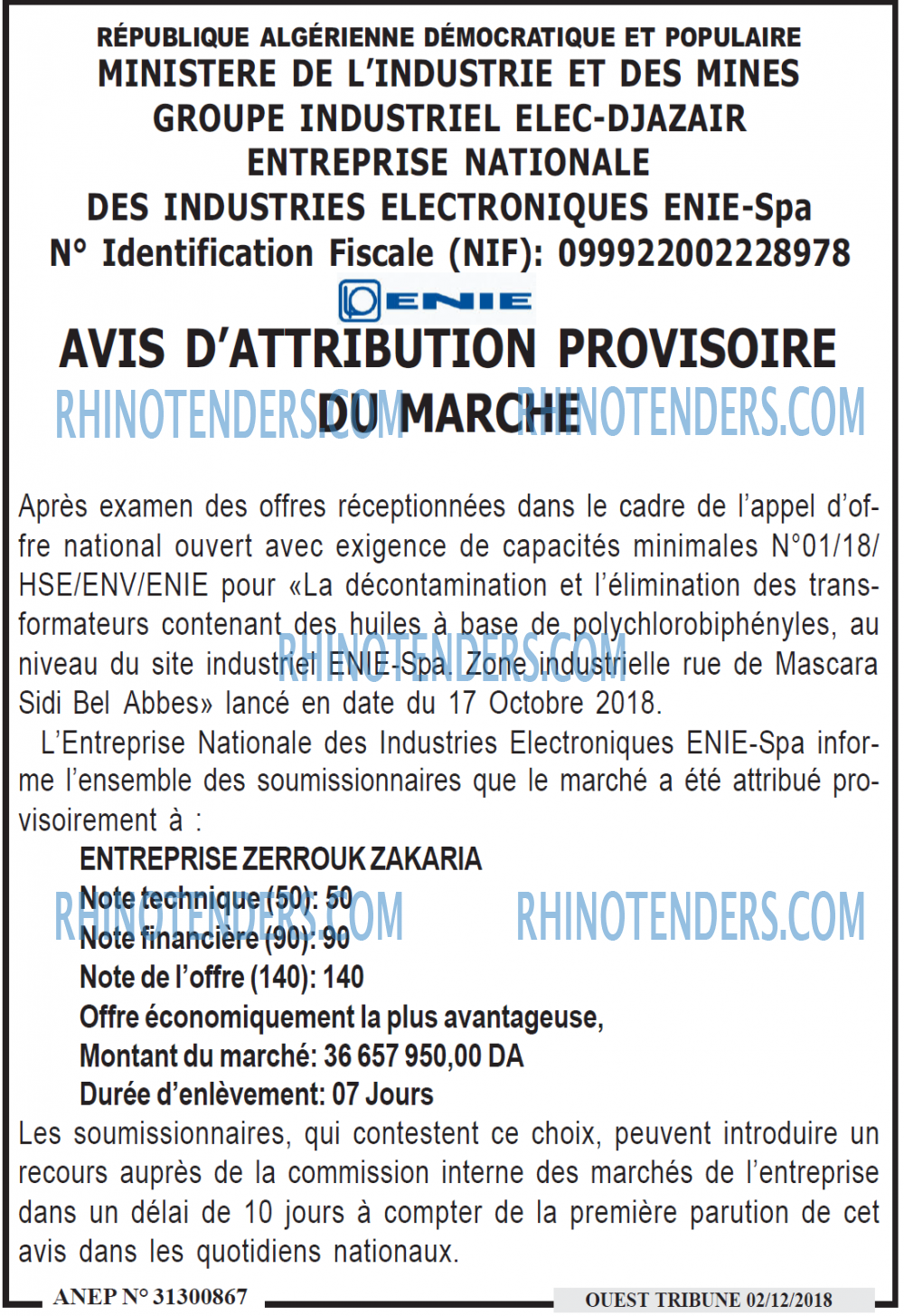 ouest TRIBUNE