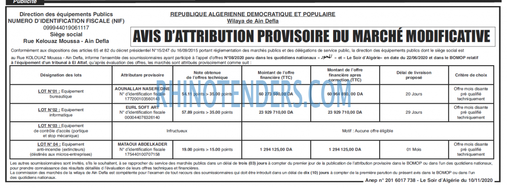 LE SOIR D'ALGERIE