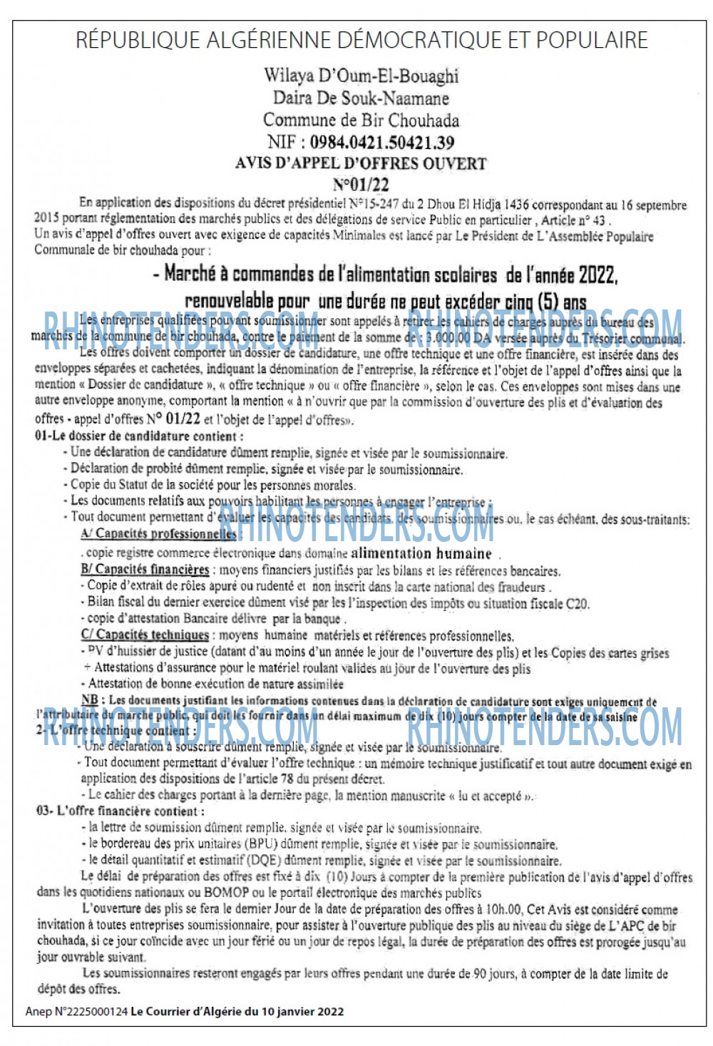Le Courrier d'Algerie