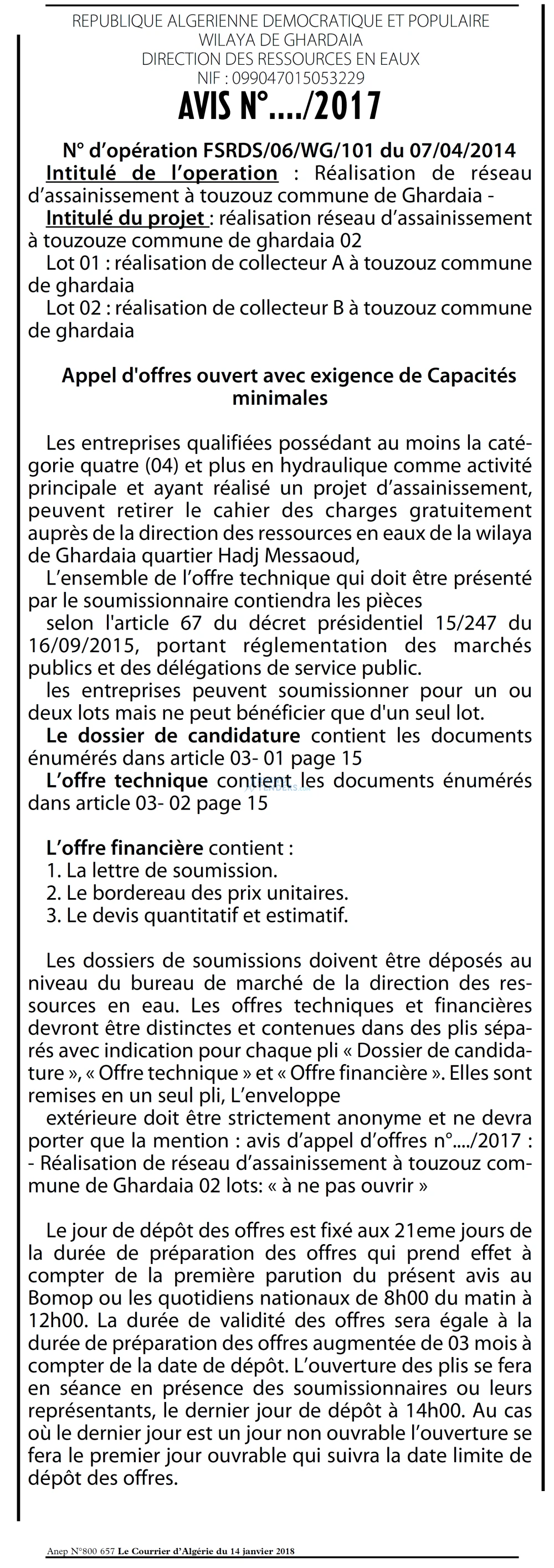 Le Courrier d'Algerie