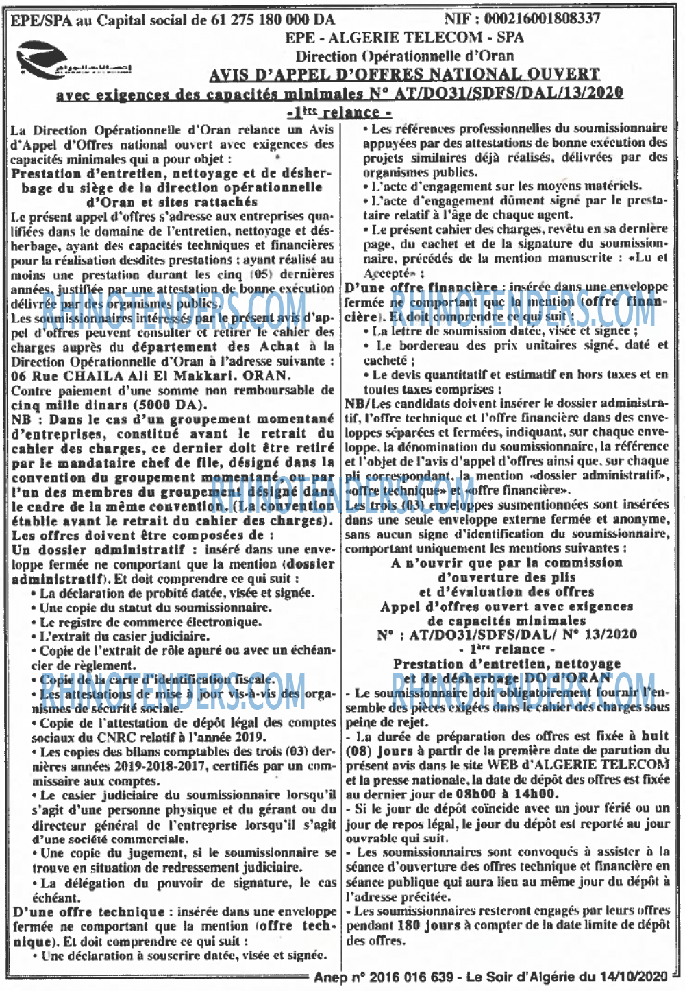 LE SOIR D'ALGERIE