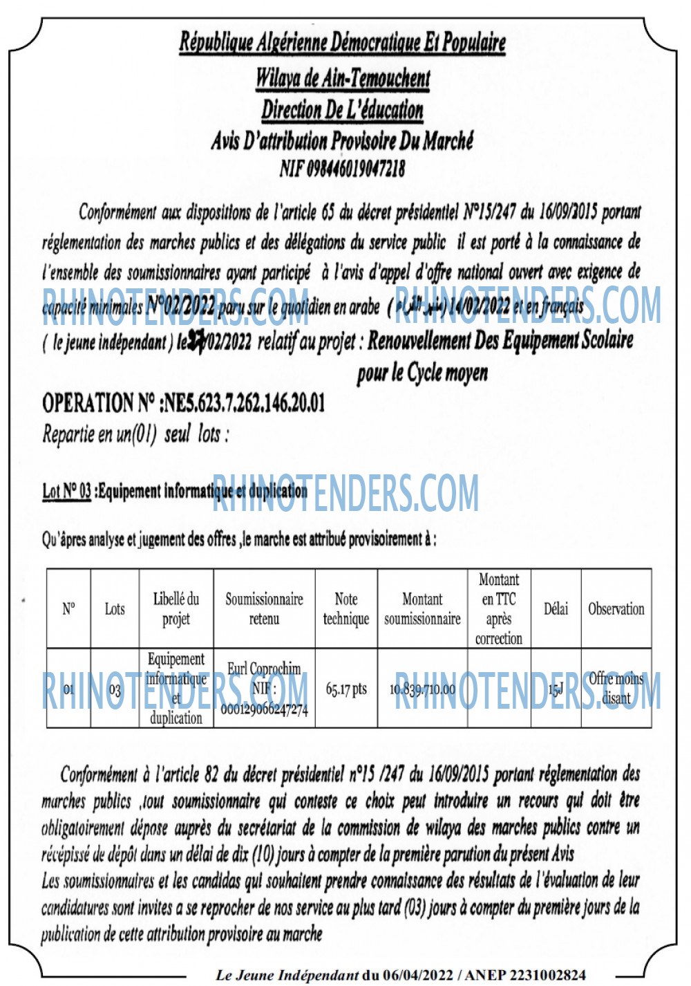 Jeune Independant