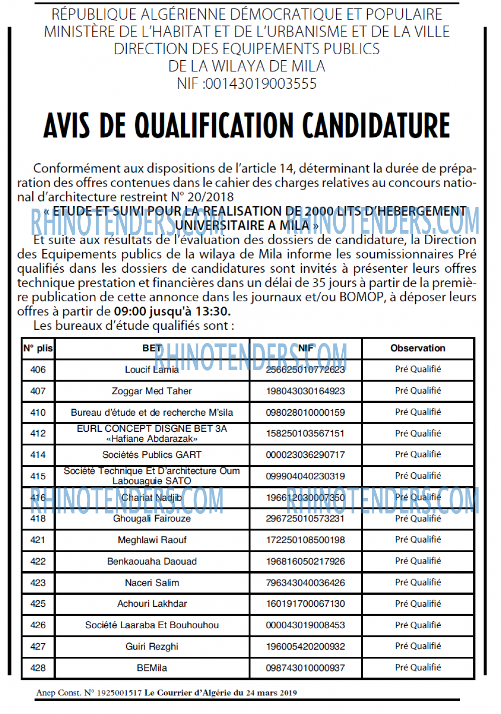 Le Courrier d'Algerie