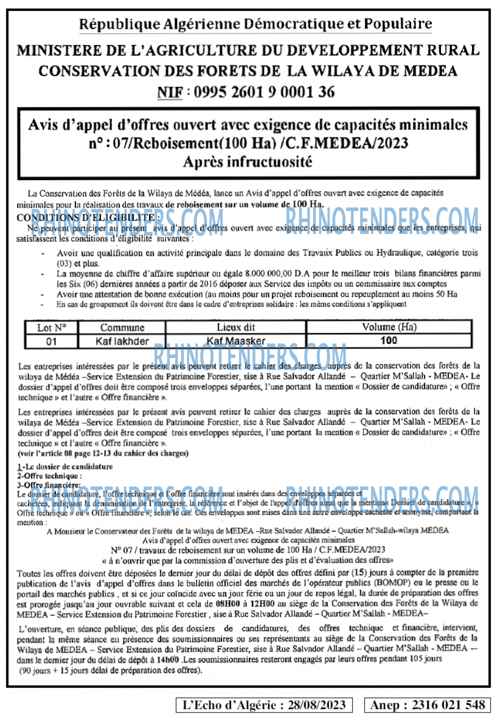 L'ECHO D'ALGERIE