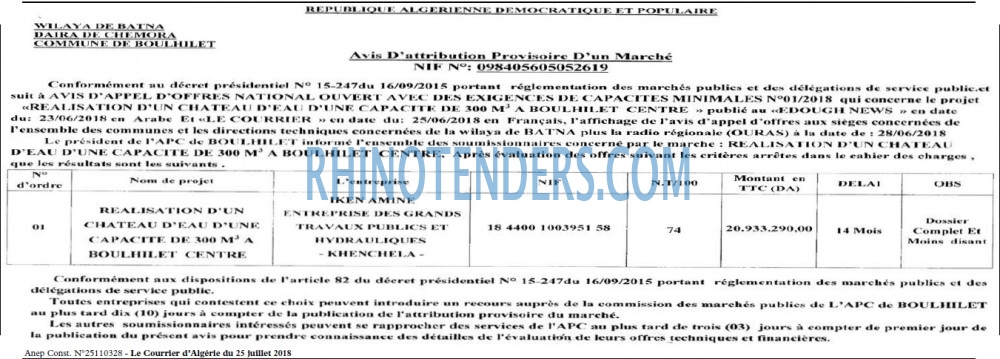Le Courrier d'Algerie
