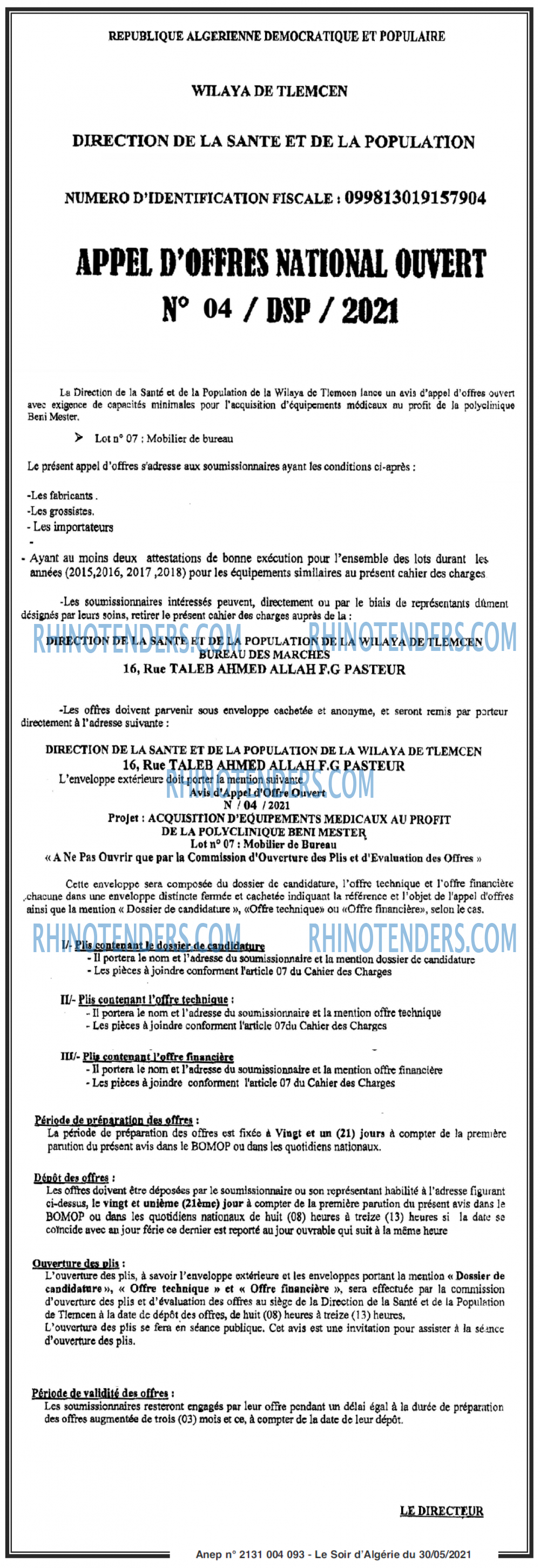 LE SOIR D'ALGERIE