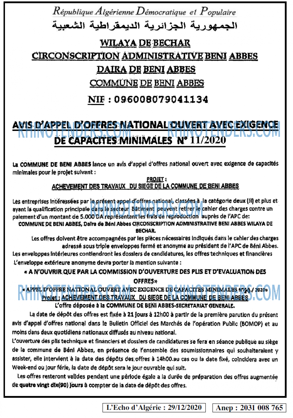 L'ECHO D'ALGERIE