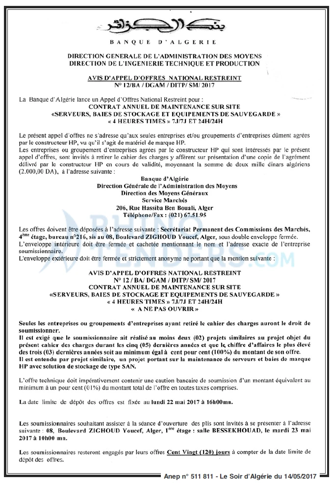 LE SOIR D'ALGERIE