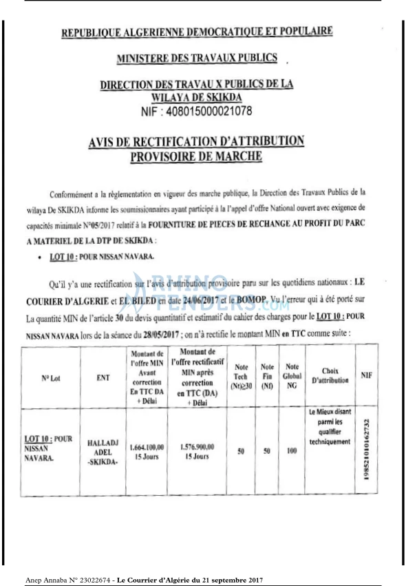Le Courrier d'Algerie